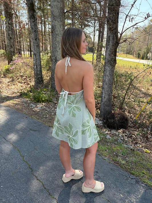 Sage Breeze Mini Dress