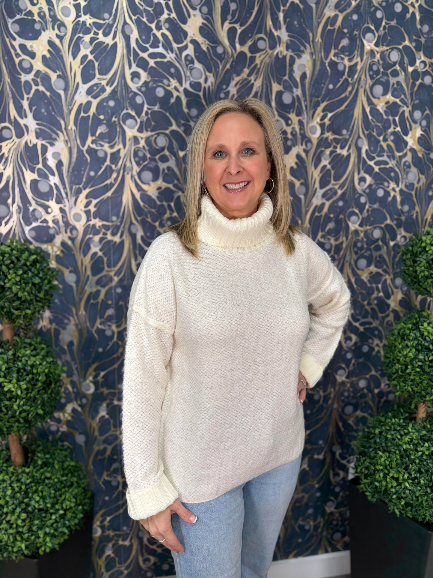 Ivory Turtleneck Sweater