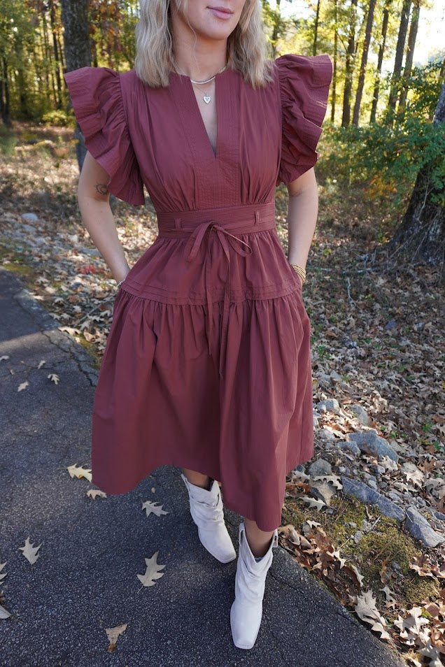 Peplum Poplin Dress