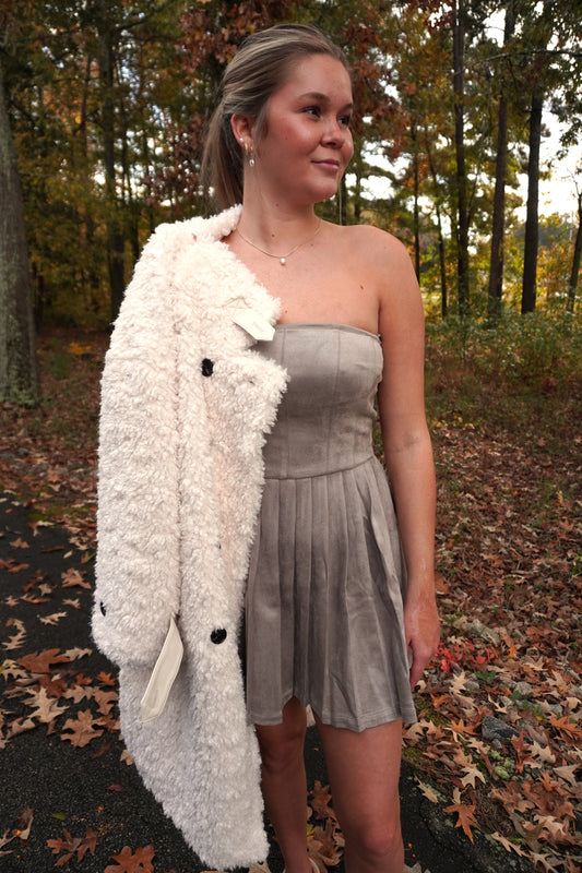 Pleated Skirt Mini Dress