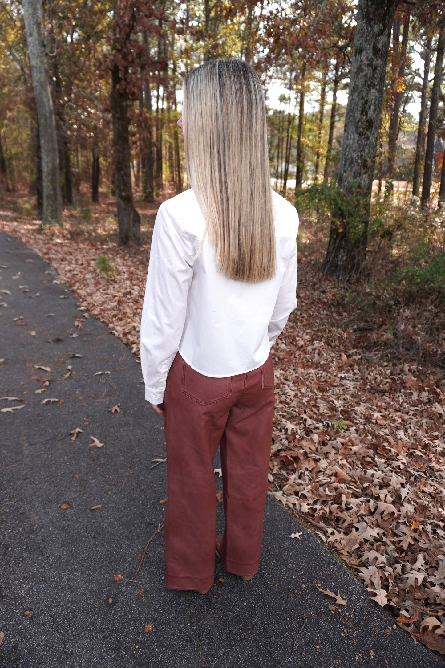 Rose Washed Leather Pants