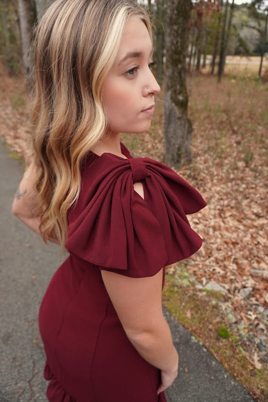 Bow & Ruffle Dreams Mini Dress