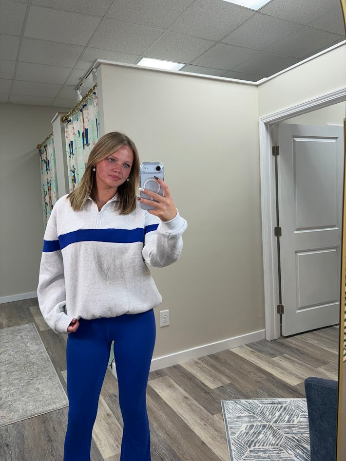 Two-Toned Half Zip Sweatshirt