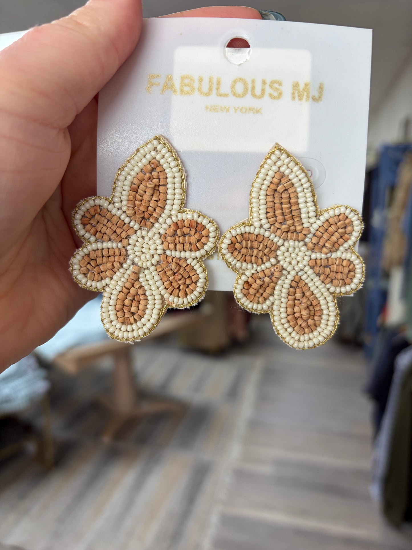 Beaded Flower Earrings