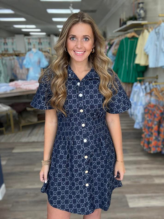 Blossom Breeze Denim Mini Dress