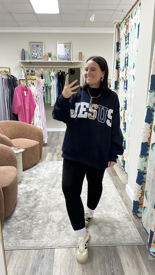 JESUS Mock Neck Pullover
