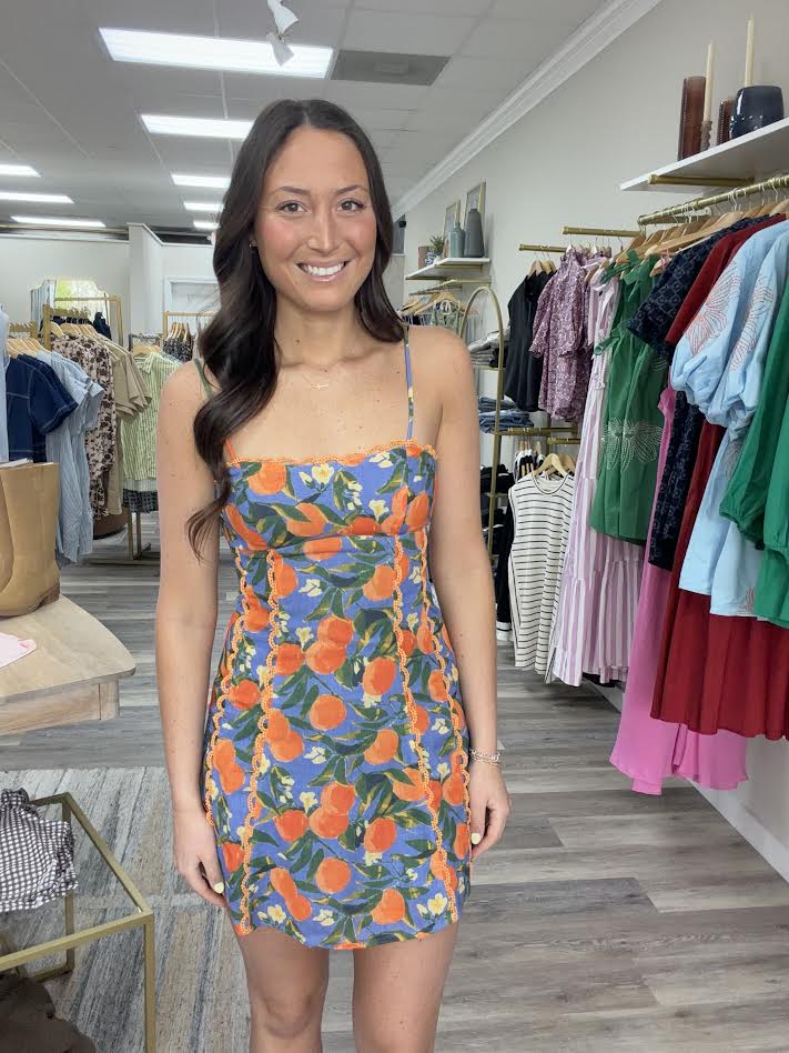 Blue Orchard Mini Dress