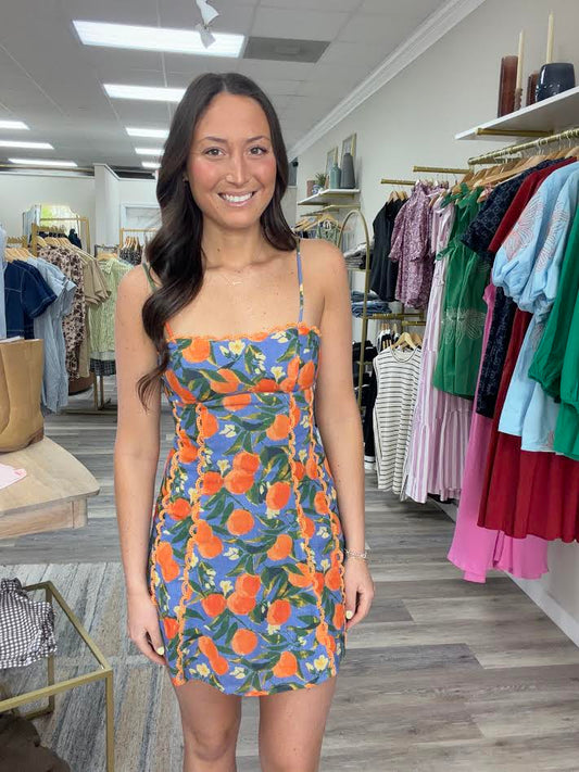 Blue Orchard Mini Dress