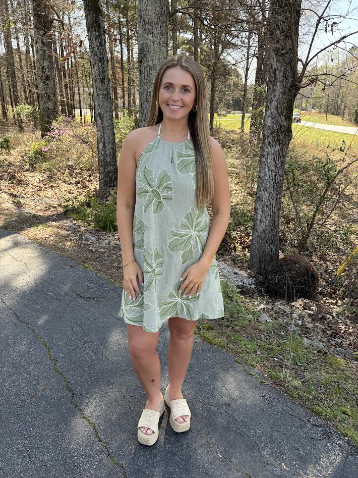Sage Breeze Mini Dress