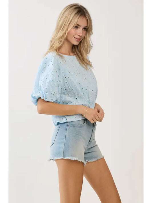 Powder Blue Bloom Top
