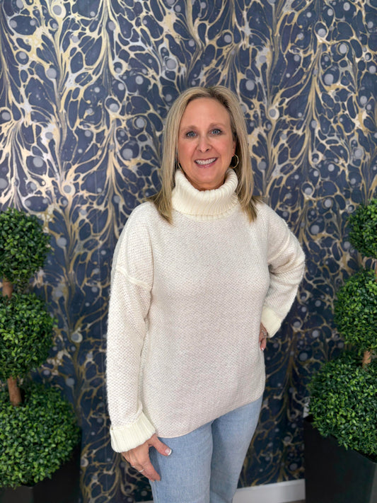 Ivory Turtleneck Sweater