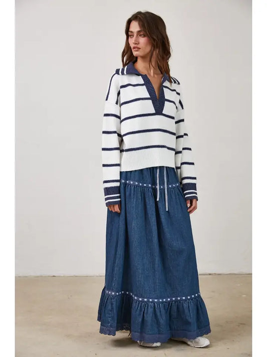 Striped Collared Sweater