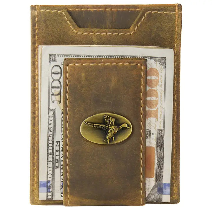 Mallard Vintage Leather Magnetic Front Wallet
