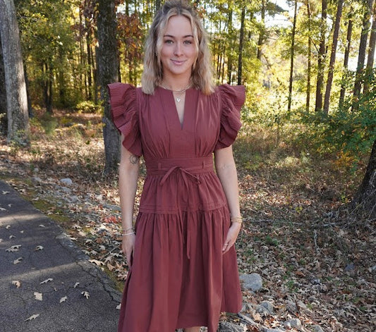 Peplum Poplin Dress