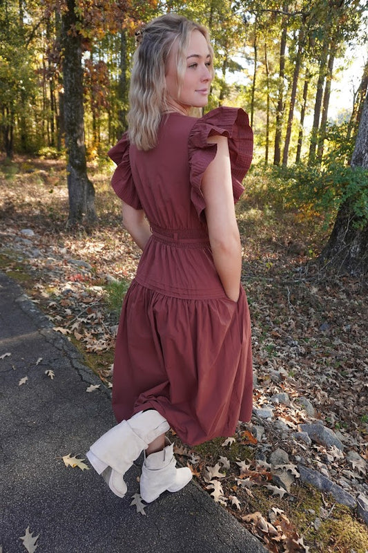 Peplum Poplin Dress