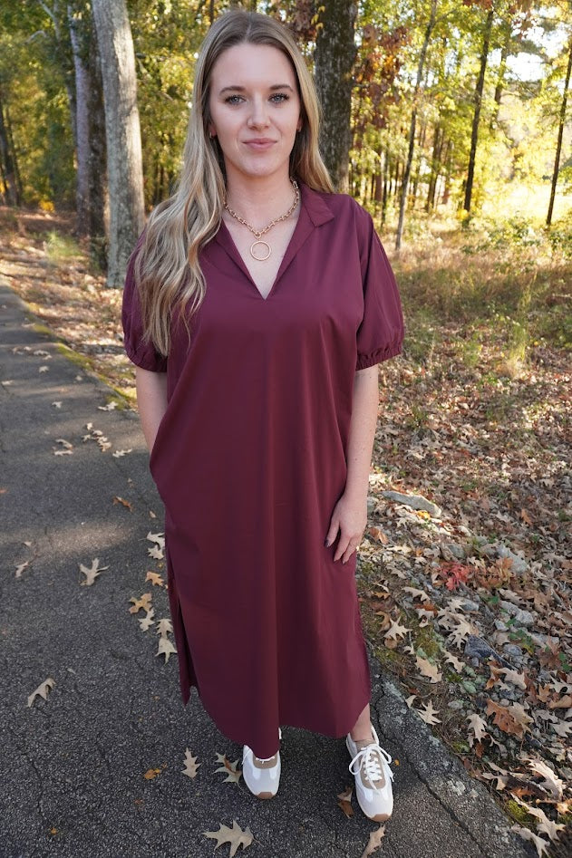 Crimson Muse Maxi Dress