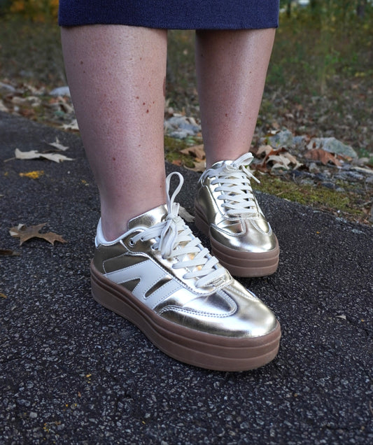 Platform Sneakers - Gold
