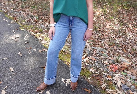 Ella High Rise Cuff Jeans