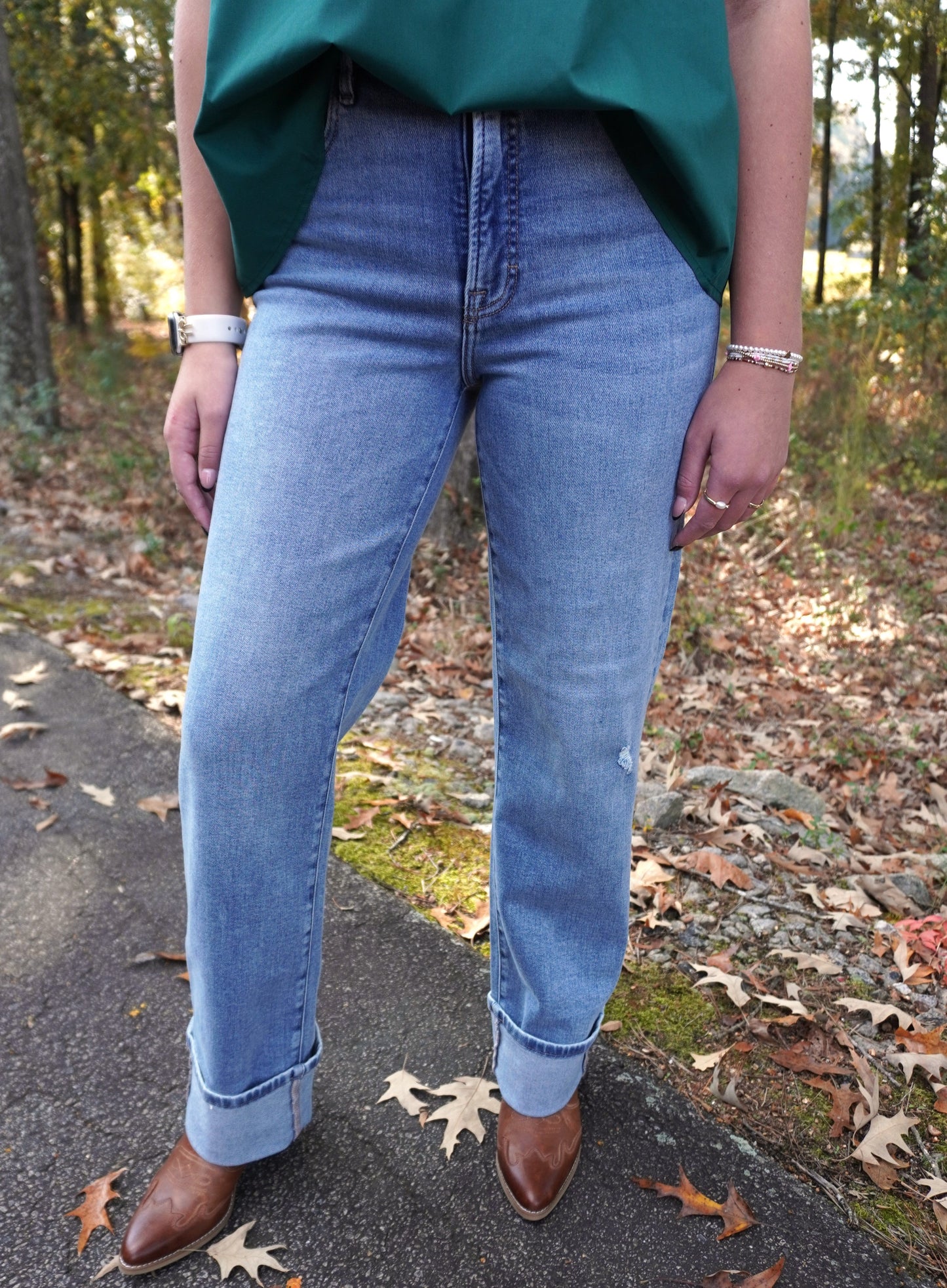 Ella High Rise Cuff Jeans