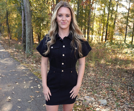 Fade to Black Denim Dress