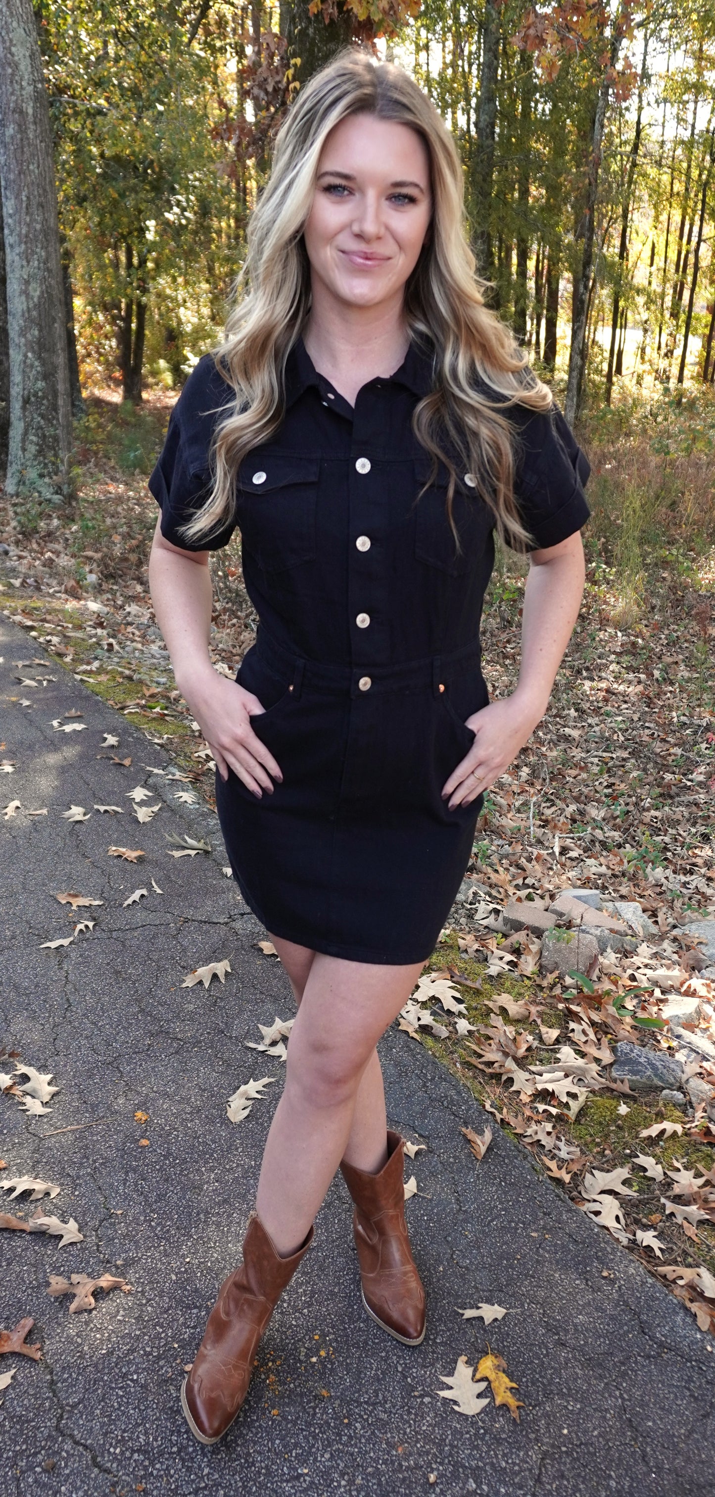 Fade to Black Denim Dress