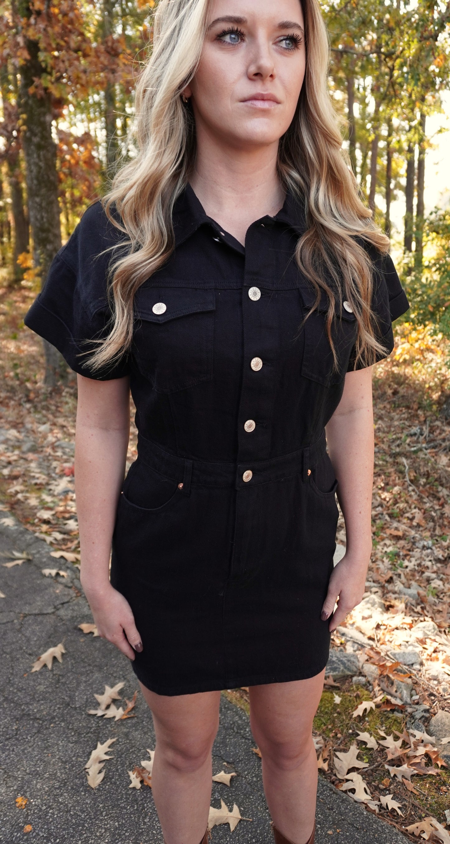 Fade to Black Denim Dress