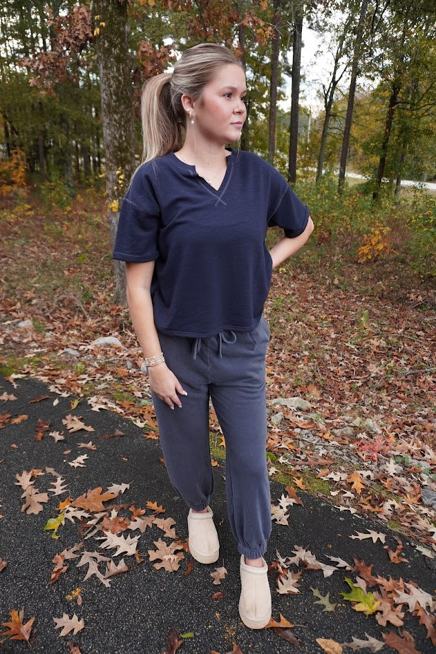 Crop Stitch Comfy Tops