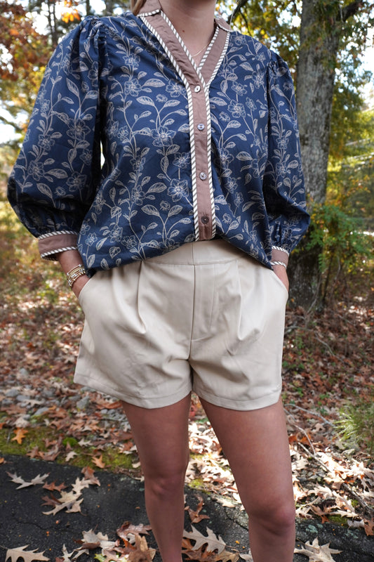 Pearl Affair Leather Shorts