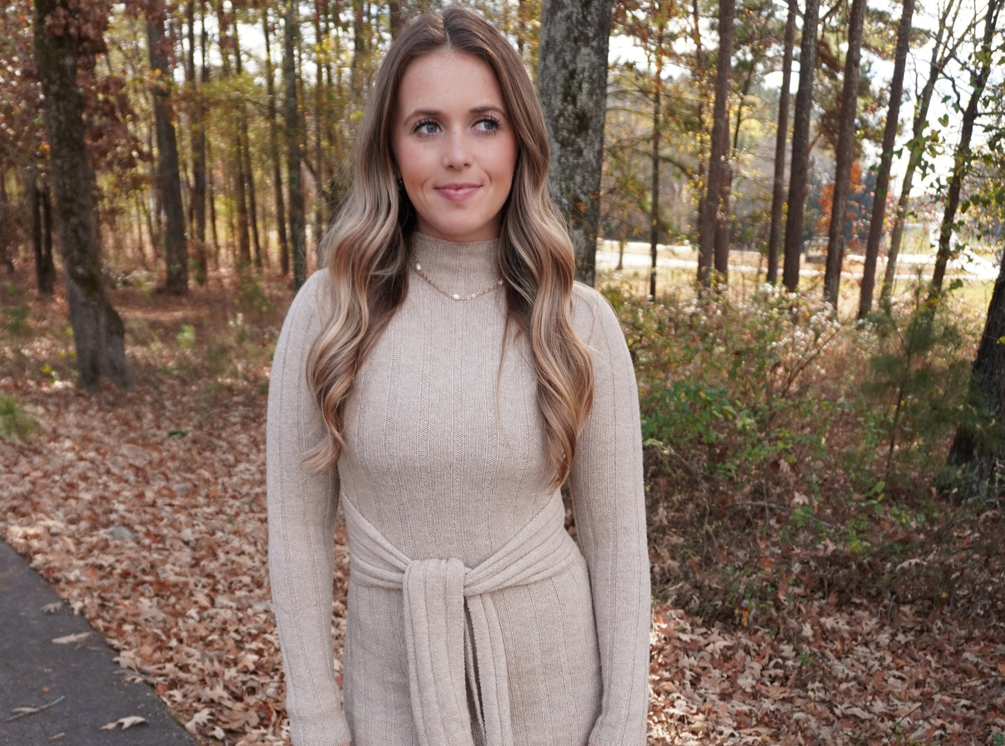 Mocha Mock Neck Sweater Maxi Dress