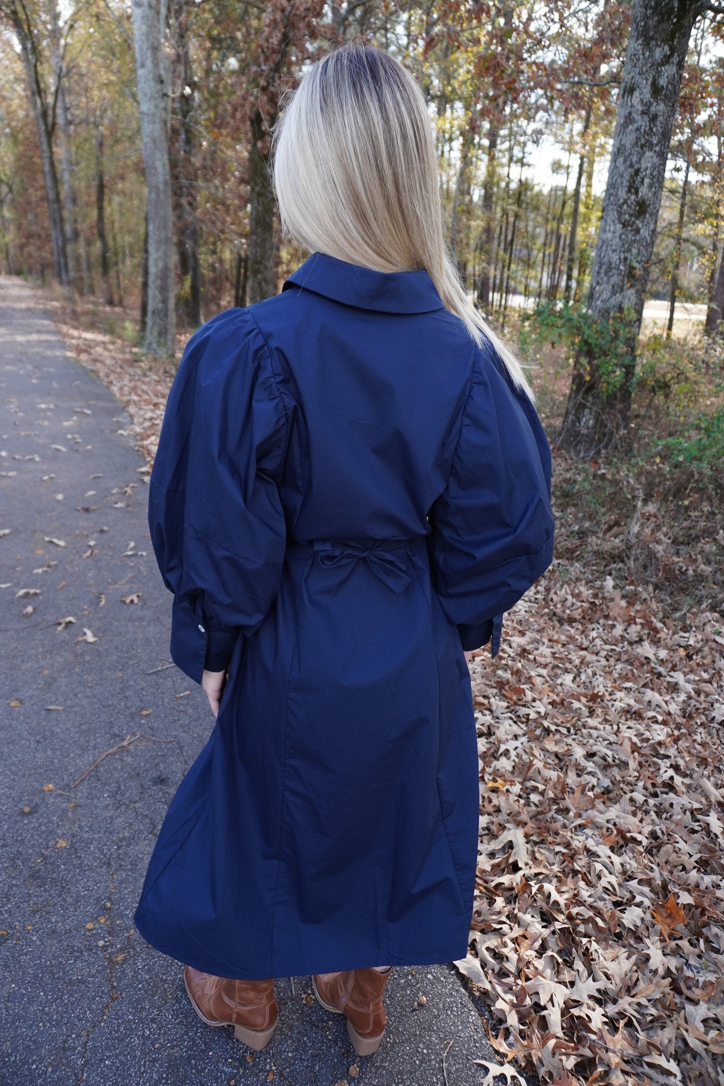 Navy Statement Midi Dress
