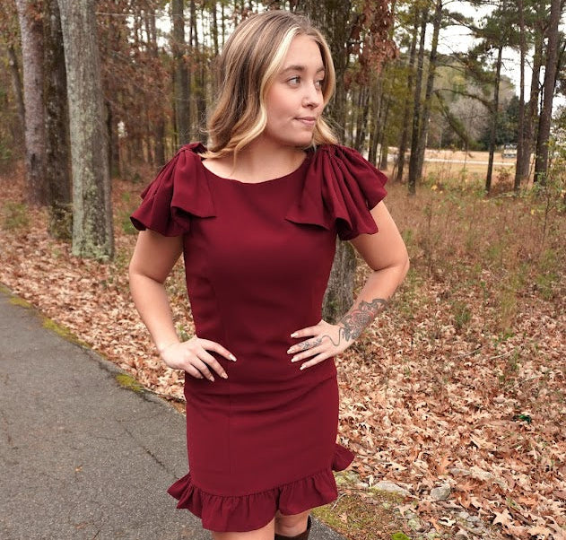 Bow & Ruffle Dreams Mini Dress