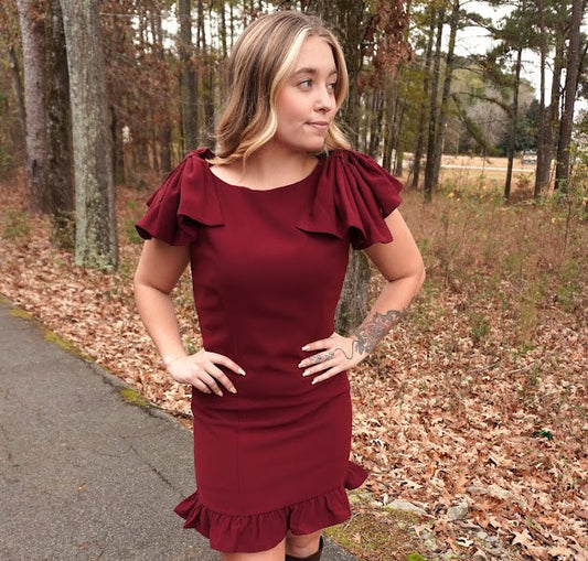 Bow & Ruffle Dreams Mini Dress