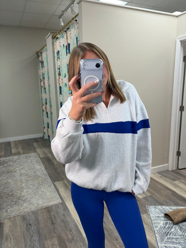 Two-Toned Half Zip Sweatshirt