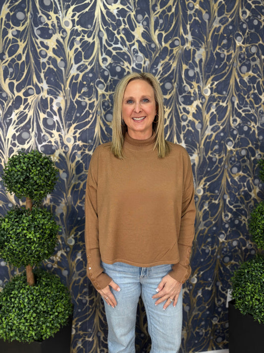 Camel Button Sweater