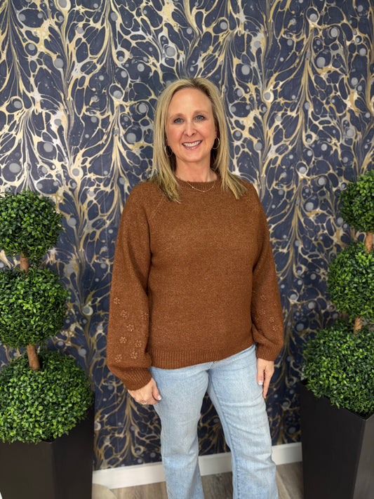 Brown Daisy Sweater