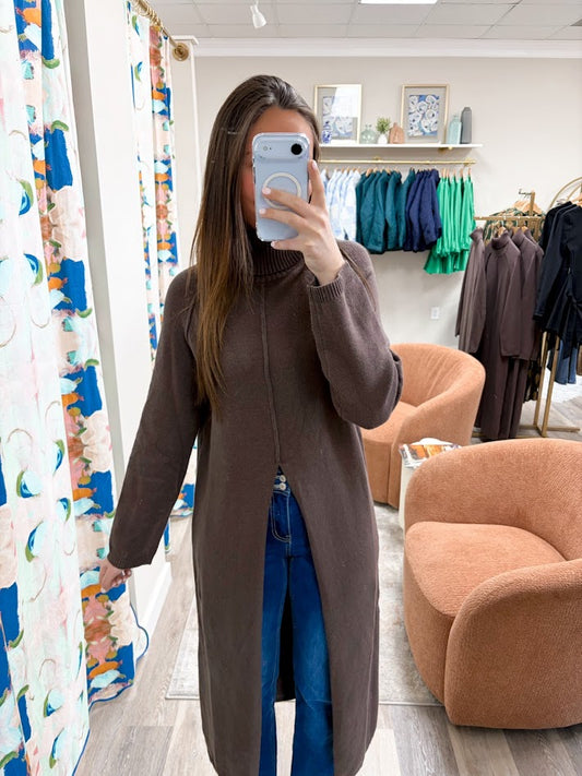 Mocha Drift Maxi Sweater