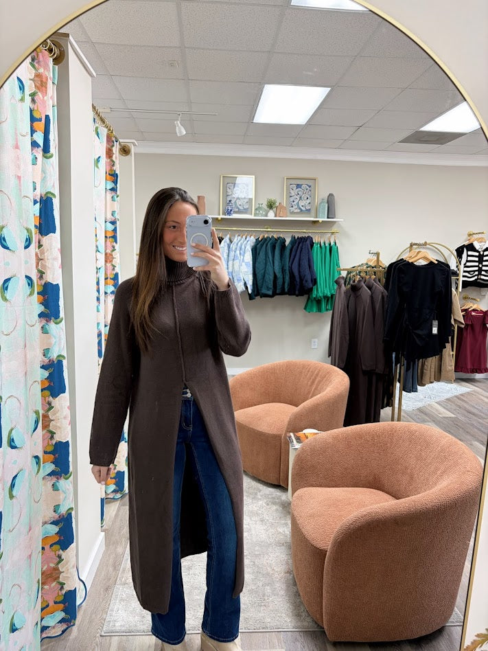 Mocha Drift Maxi Sweater