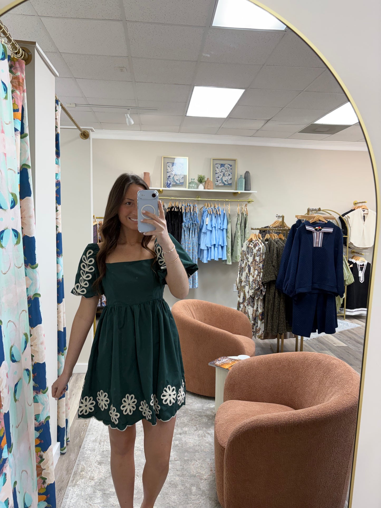 Sea Green Vineyard Mini Dress