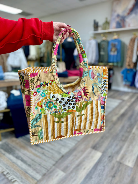 Patchwork Quilted Tote Bag