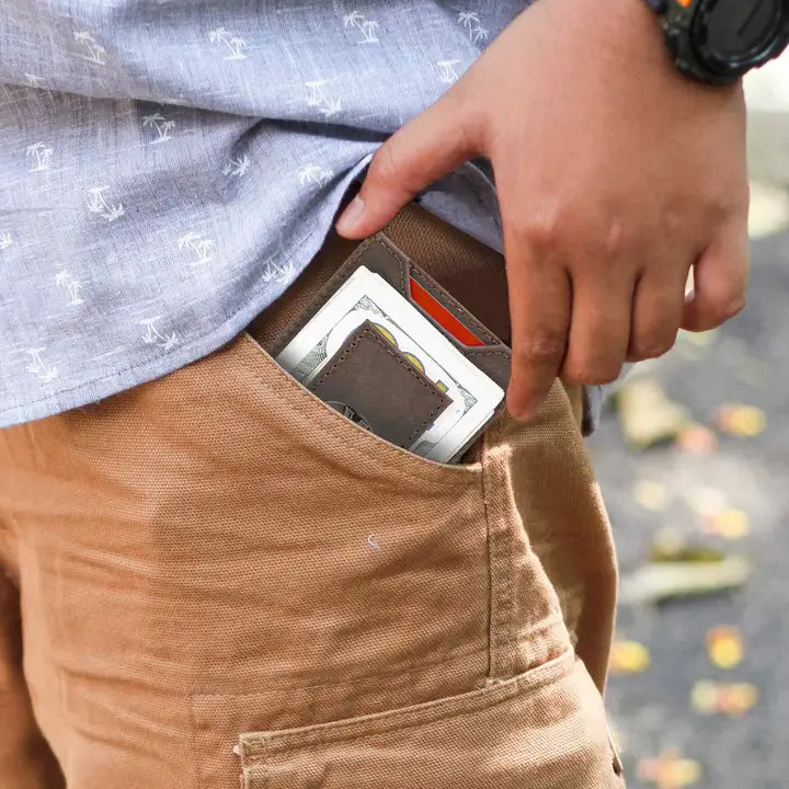 Georgia Men's Magnetic Front Pocket Leather Wallet