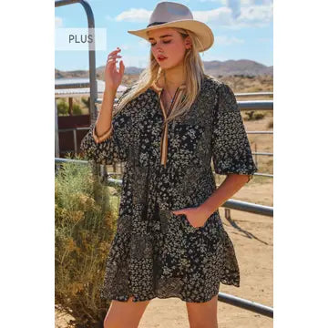 Dusty Floral Mini Dress