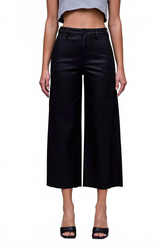 Nori High Rise Crop Wide Leg Black Jeans