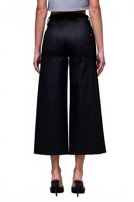 Nori High Rise Crop Wide Leg Black Jeans